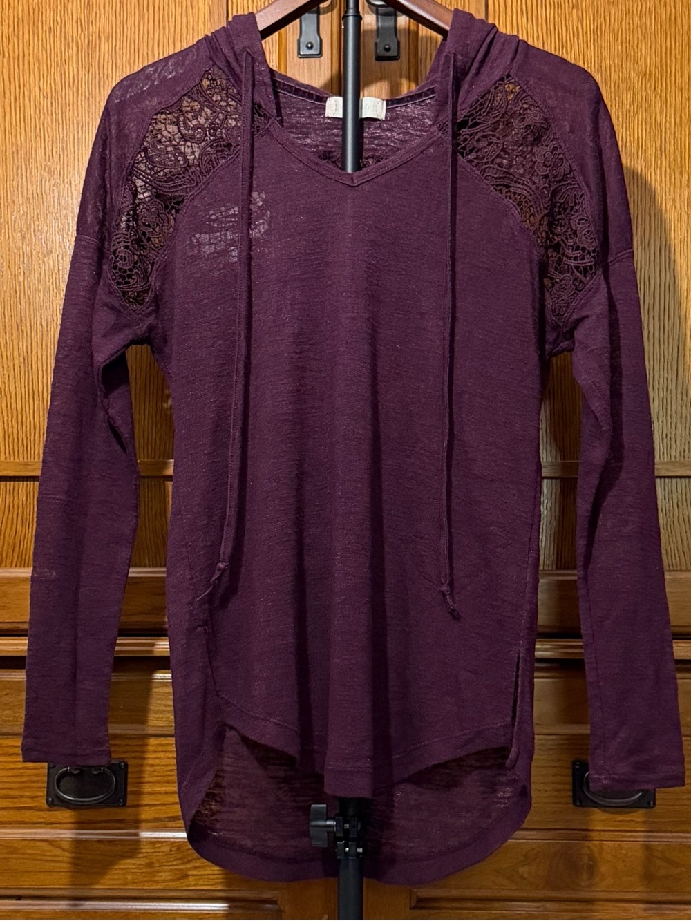Altar'd State Sheer Lace Hoodie Pullover Knit Tunic Fairycore Romantic Festival